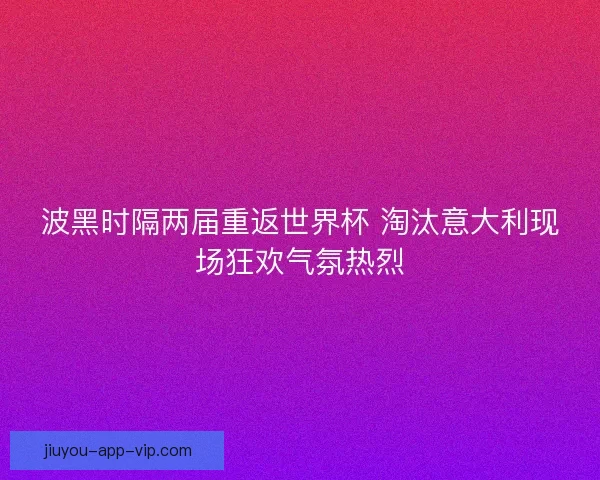 波黑时隔两届重返世界杯 淘汰意大利现场狂欢气氛热烈