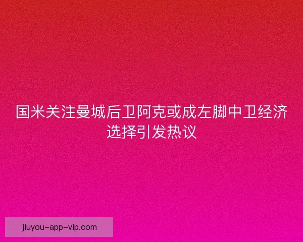 国米关注曼城后卫阿克或成左脚中卫经济选择引发热议